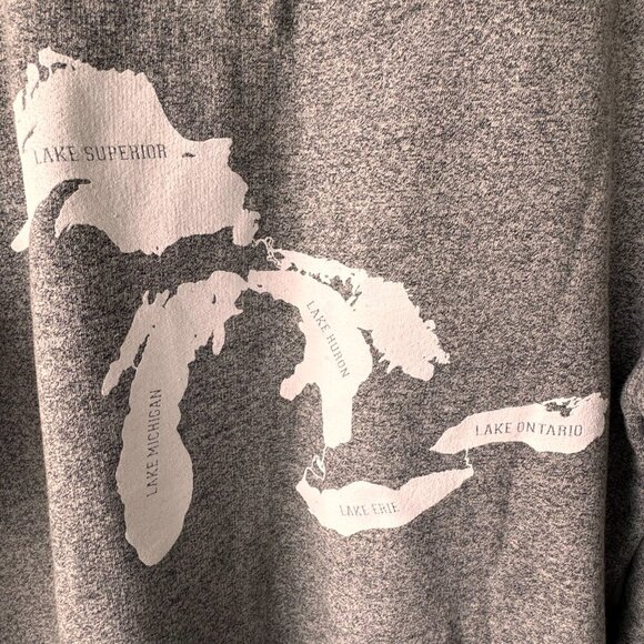 NWT Great Lakes Unsalted Classics Marled Crew Neck Fleece Sweatshirt Grey - Picture 7 of 11